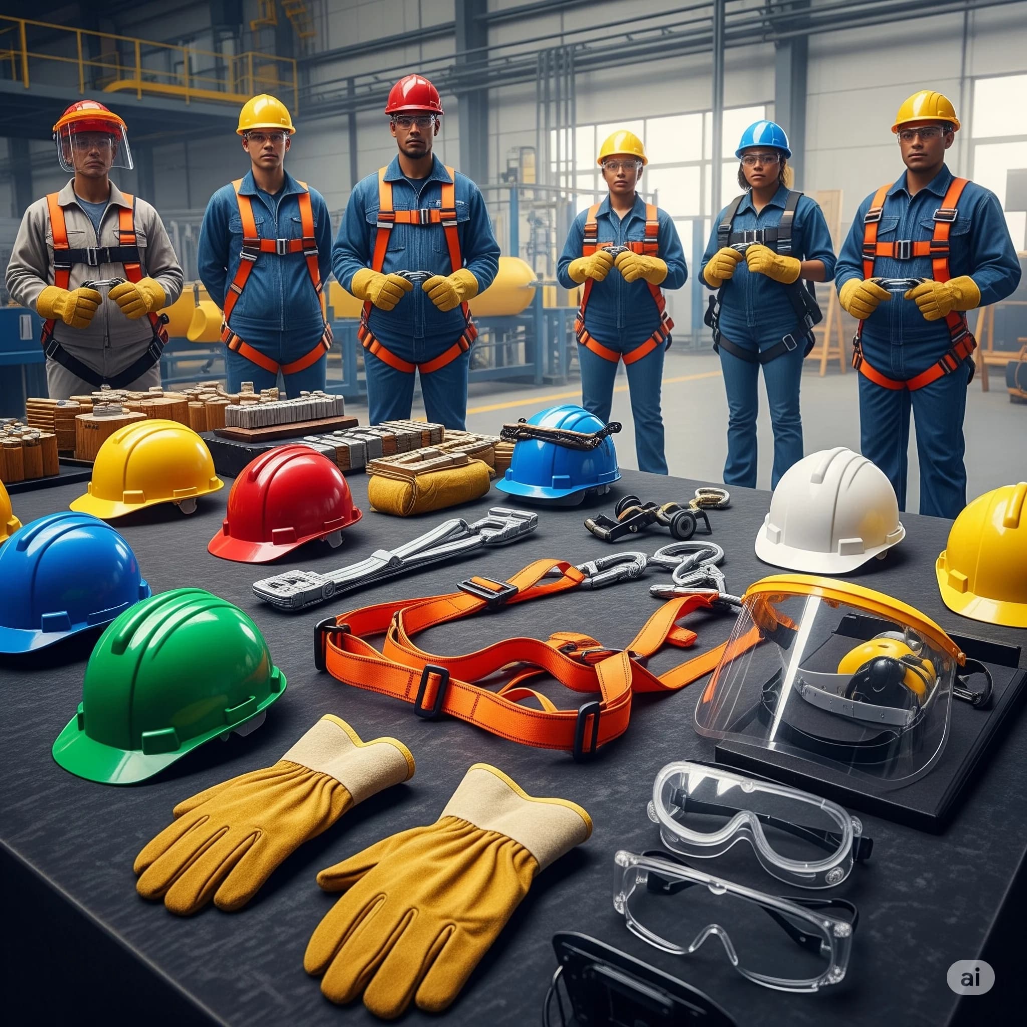 Equipos de Seguridad y Protección Personal (Cascos, Arnés, Guantes, Lentes)